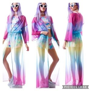 UNIF Dream Dress Rainbow Ombré Maxi Dress